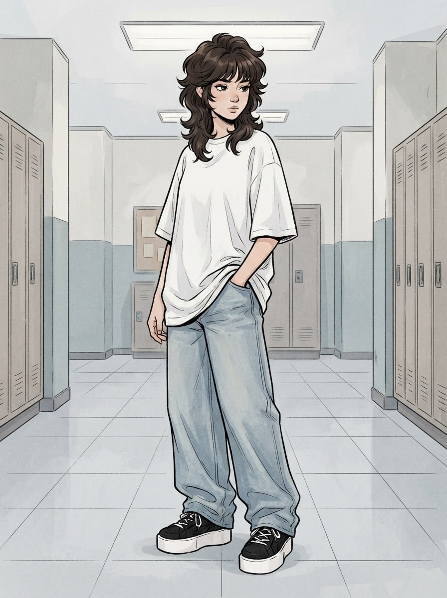 Ані — wolf cut, streetwear