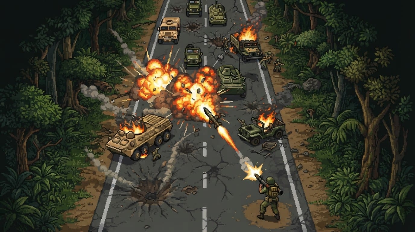 Destruye convoyes enemigos en carretera