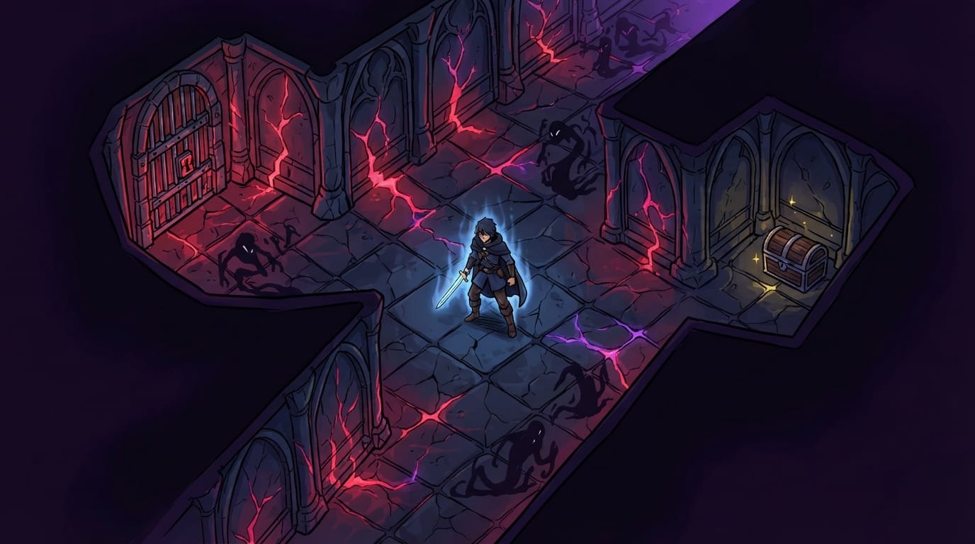 Navigate shadow dungeons at night