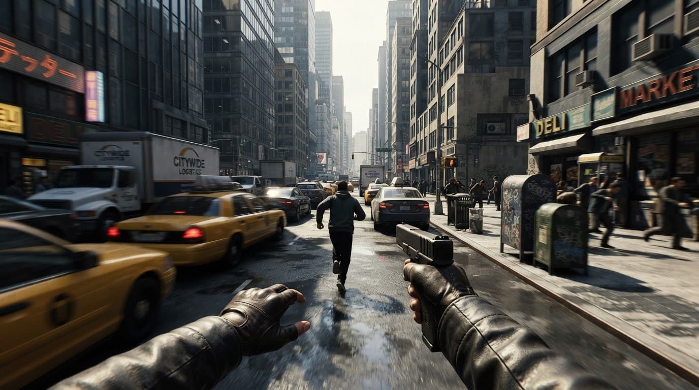 Chase a target through traffic