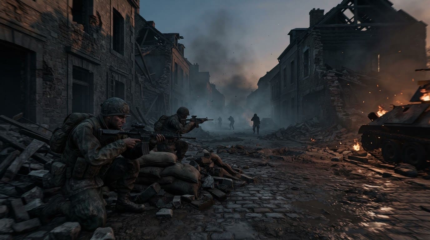 Hold the bombed-out village