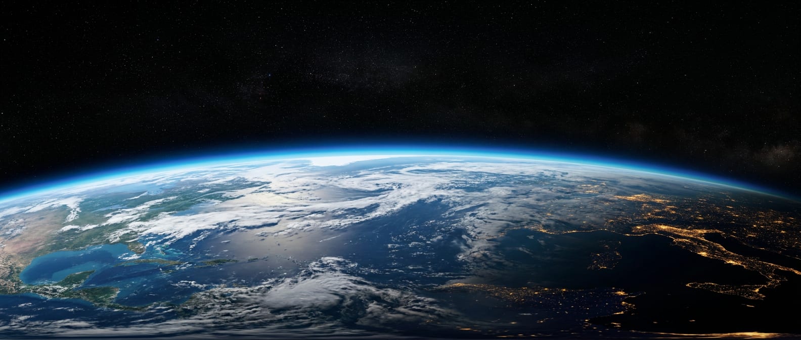 Earth From Orbit Space Panorama