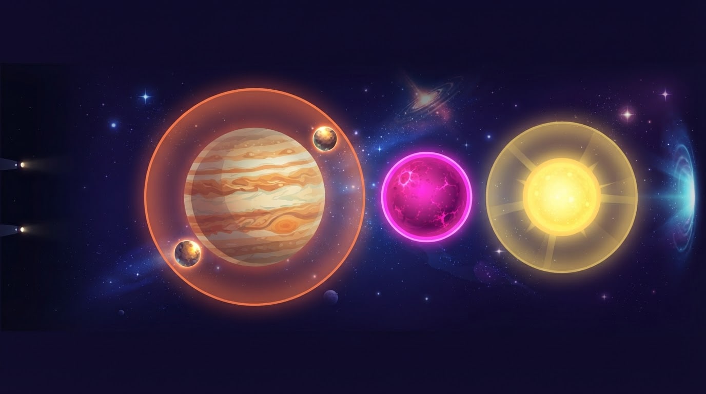 Sistema solar de colores intensos