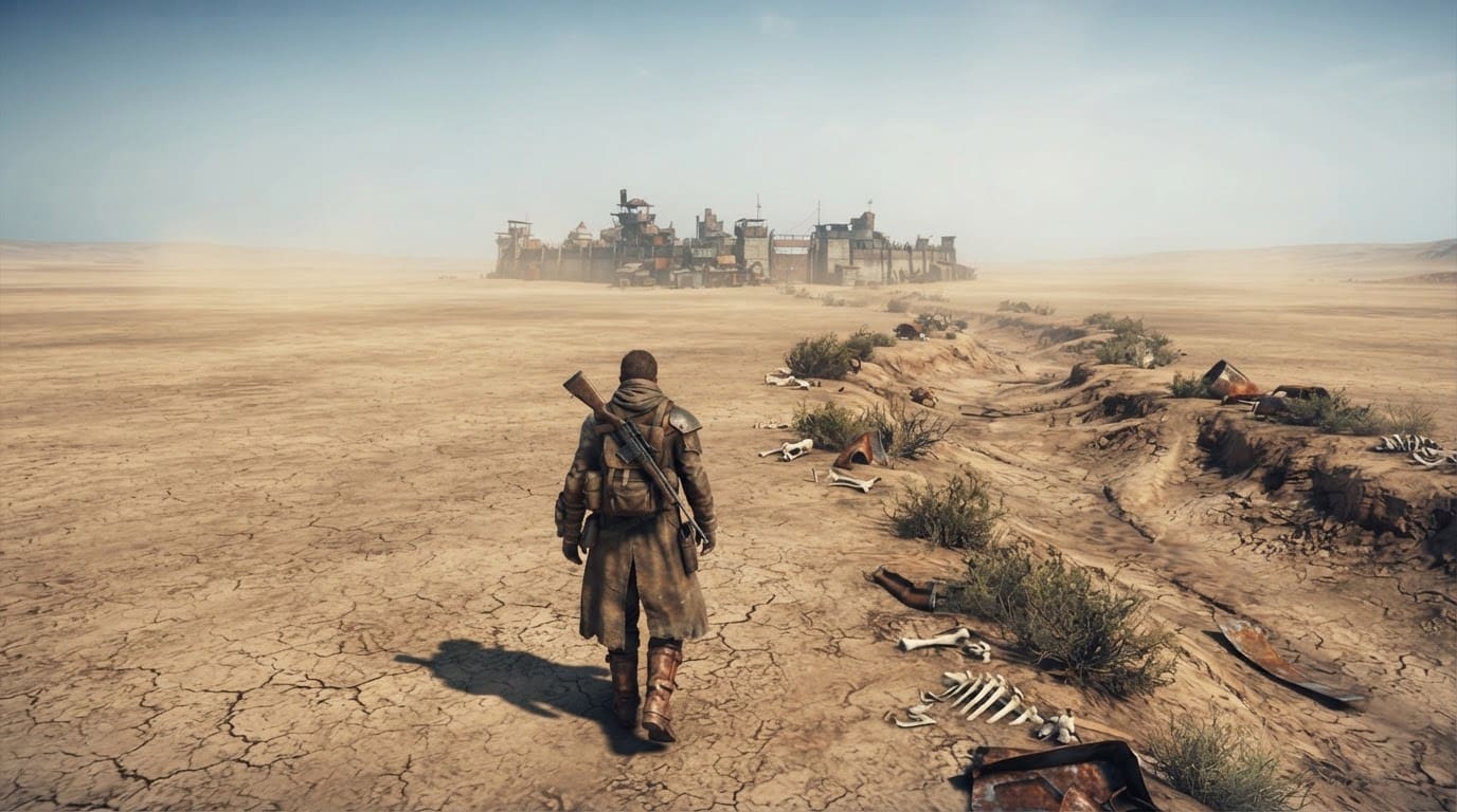Scorched open desert basin
