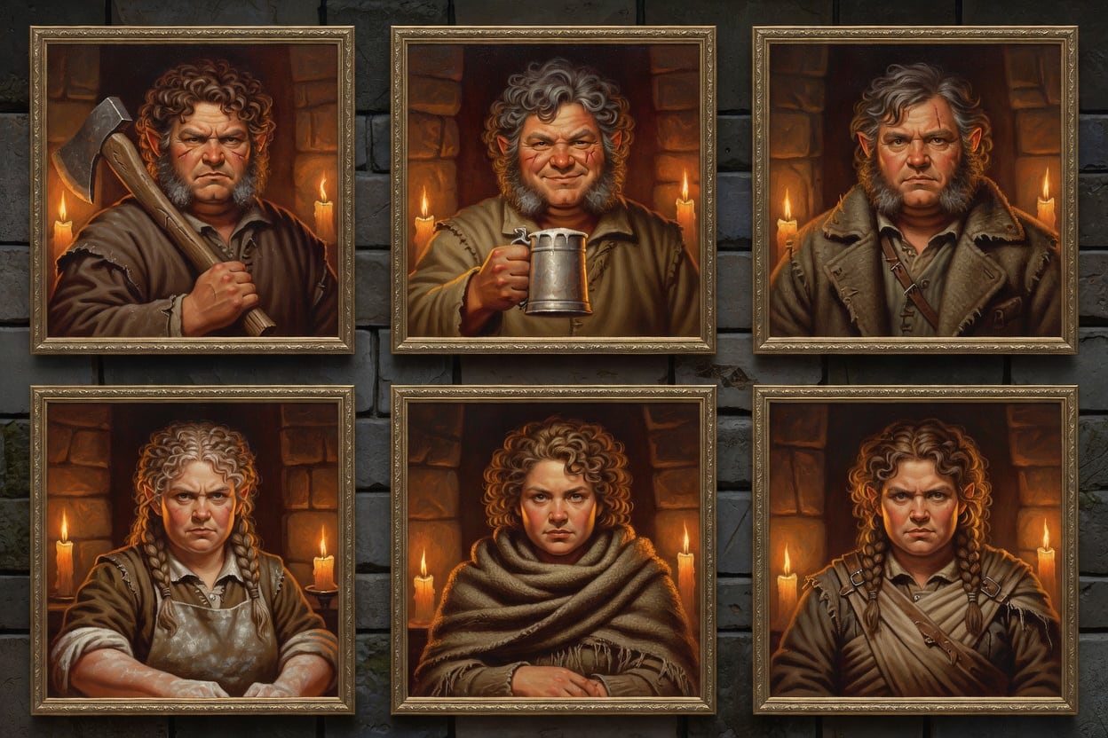 Stout halfling portraits