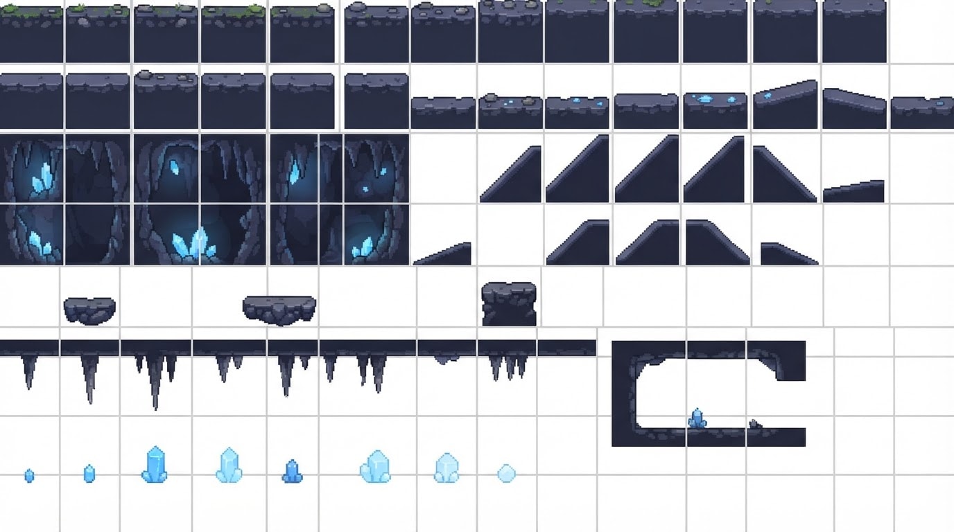 Glowing Underground Cave Tileset
