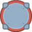 Round Grey Detailed Red