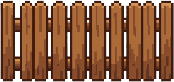 Wooden Fence - Pixel Art
