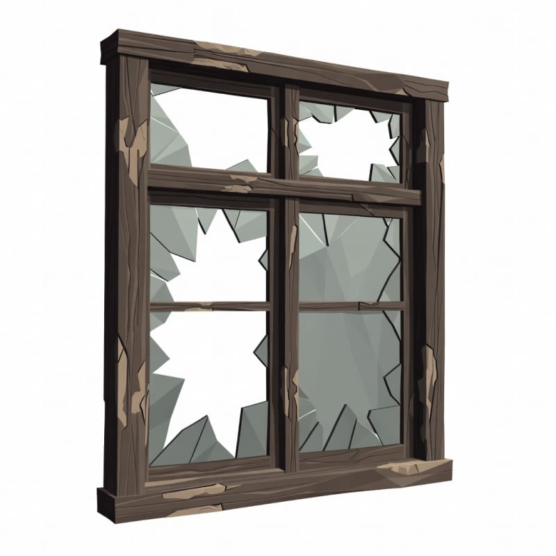 Abandoned School Broken Window (1 / 4)