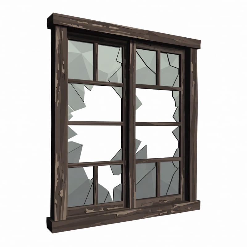 Abandoned School Broken Window (2 / 4)