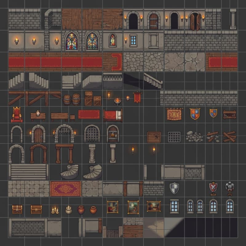 Hogwarts Castle Interior Tileset