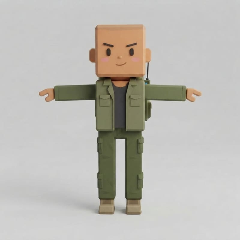 Brick-Force soldier character (unrigged)