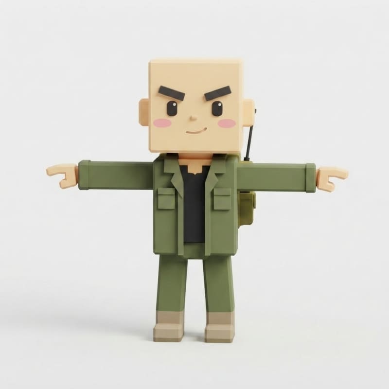Brick-Force soldier character (rigged)