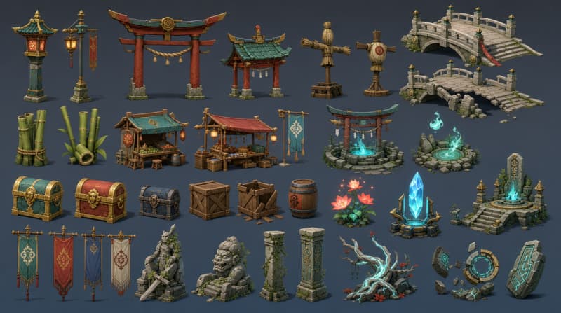 Jadewind Realm Props and Collectibles
