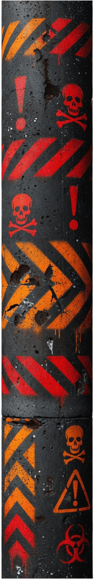 Sewer Pipe - Red Hazard Markings (2 / 4)