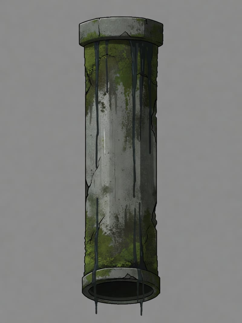 Tall Sewer Pipe - Moss Mold Decay (4 / 4)