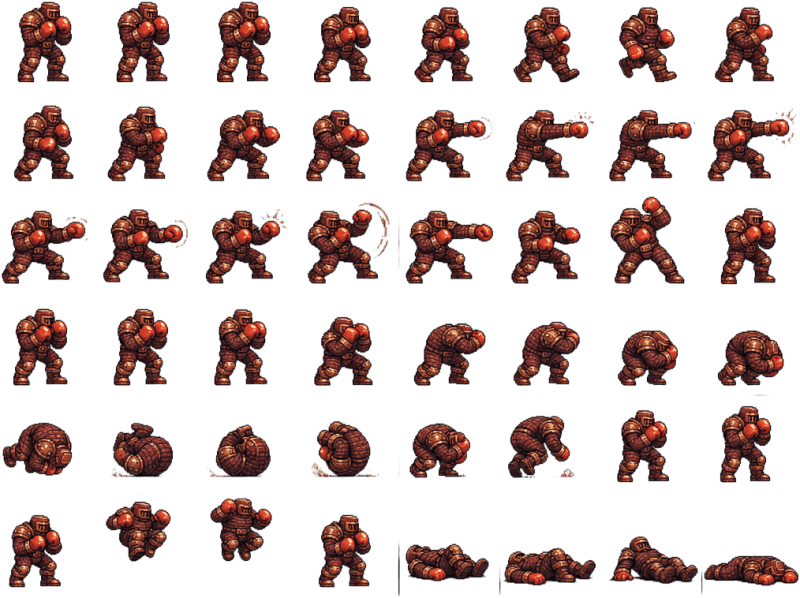 BRICK 7x6 Fighting Sprite Sheet
