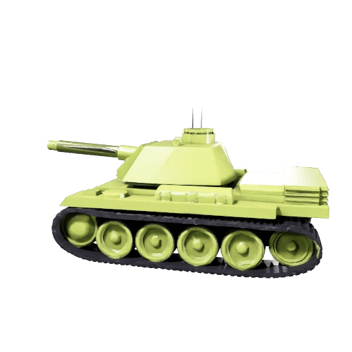 Stylized Low-poly Cartoon Tank, Model