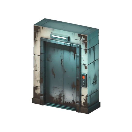 Low Poly Elevator Door Model