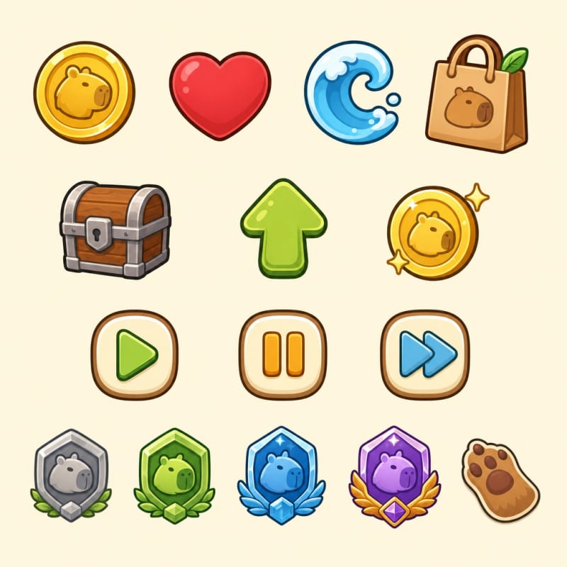 Capybara Tower Defence UI Icons
