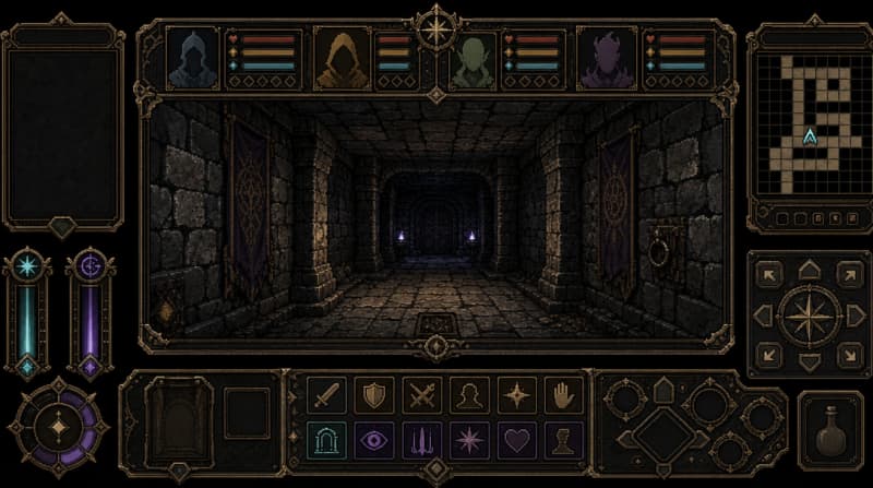 Dungeon Explorer HUD Interface Concept