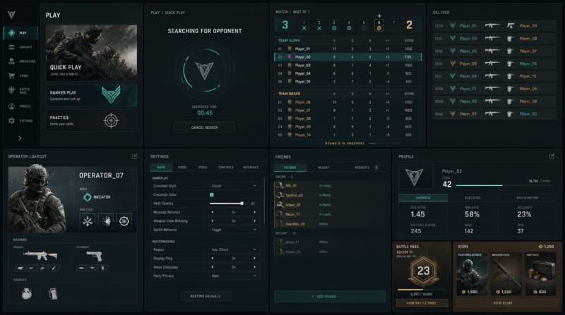Aegis Tactical FPS UI Asset Sheet