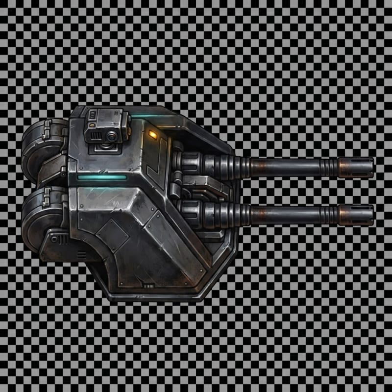 Image: Game asset sprite of only a twin-barrelled autocan