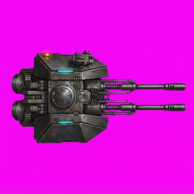Image: Game asset sprite of only a twin-barrelled autocan