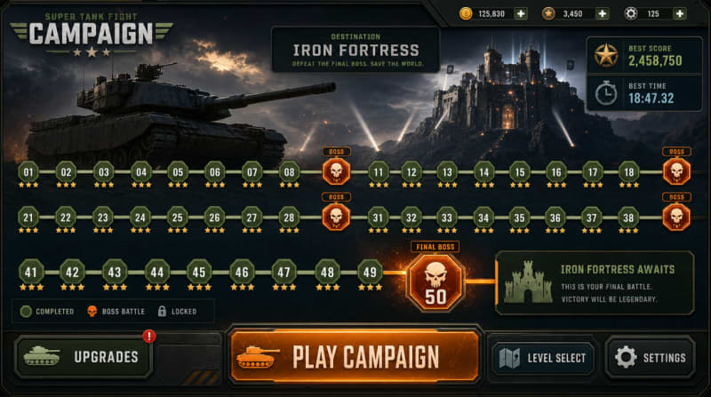 SUPER TANK FIGHT Campaign Map