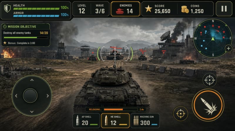 SUPER TANK FIGHT Military HUD