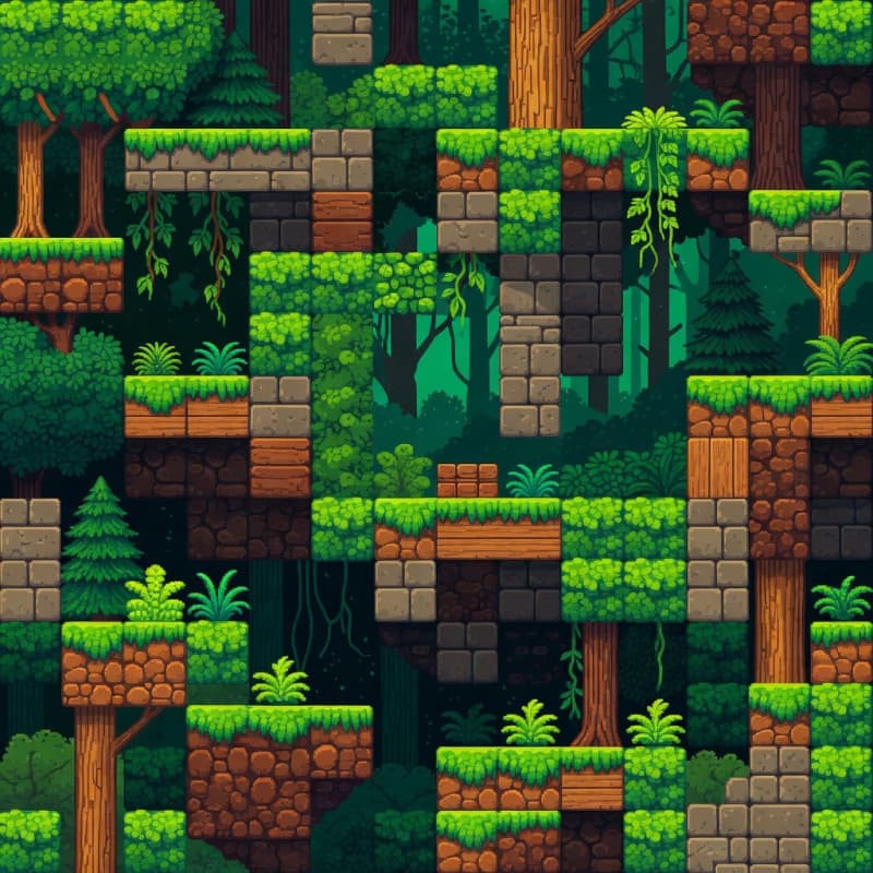 Forest Platformer Tileset