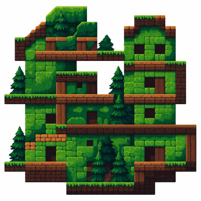 Forest Metroidvania Tiles