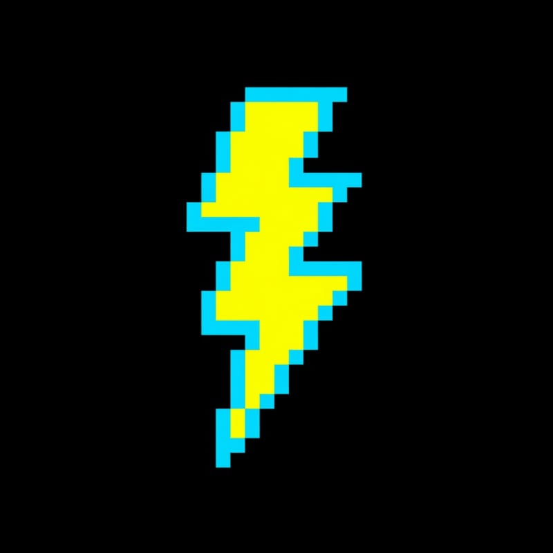 Pixel Bomb Icon Column Lightning
