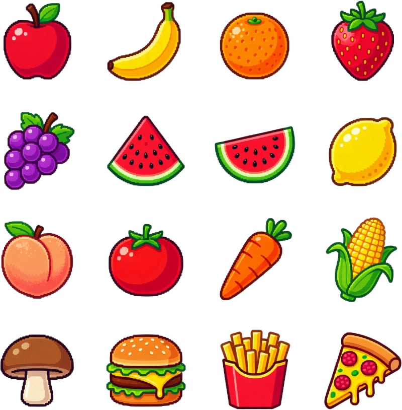 Fast Food Food Icons Fruits
