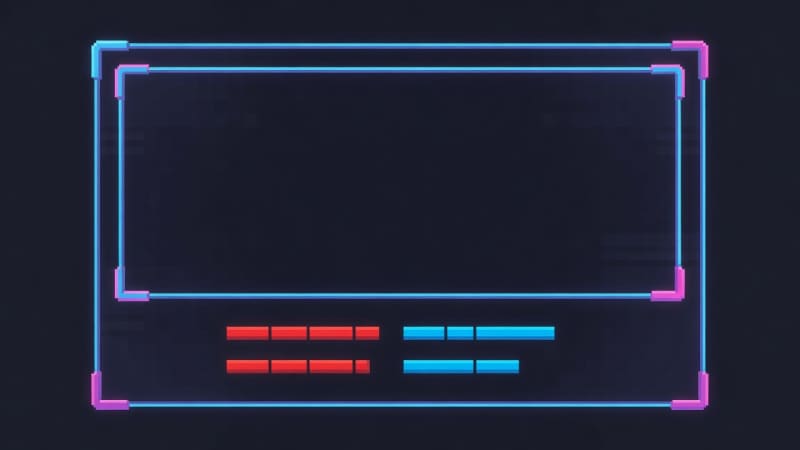 Retro UI Panel - Cyan Magenta Frame