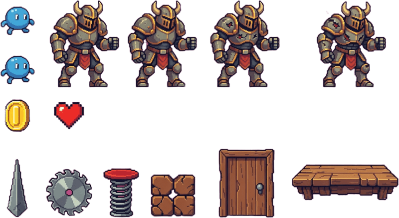 Enemies and Hazards Sprite Sheet