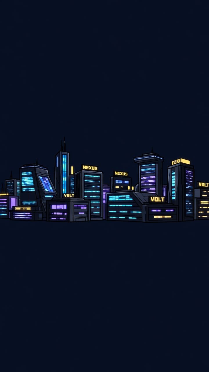 Parallax Layer Mid - Futuristic Buildings