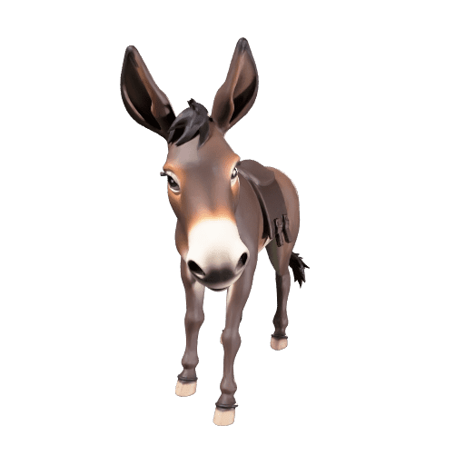Stylized Low Poly Donkey
