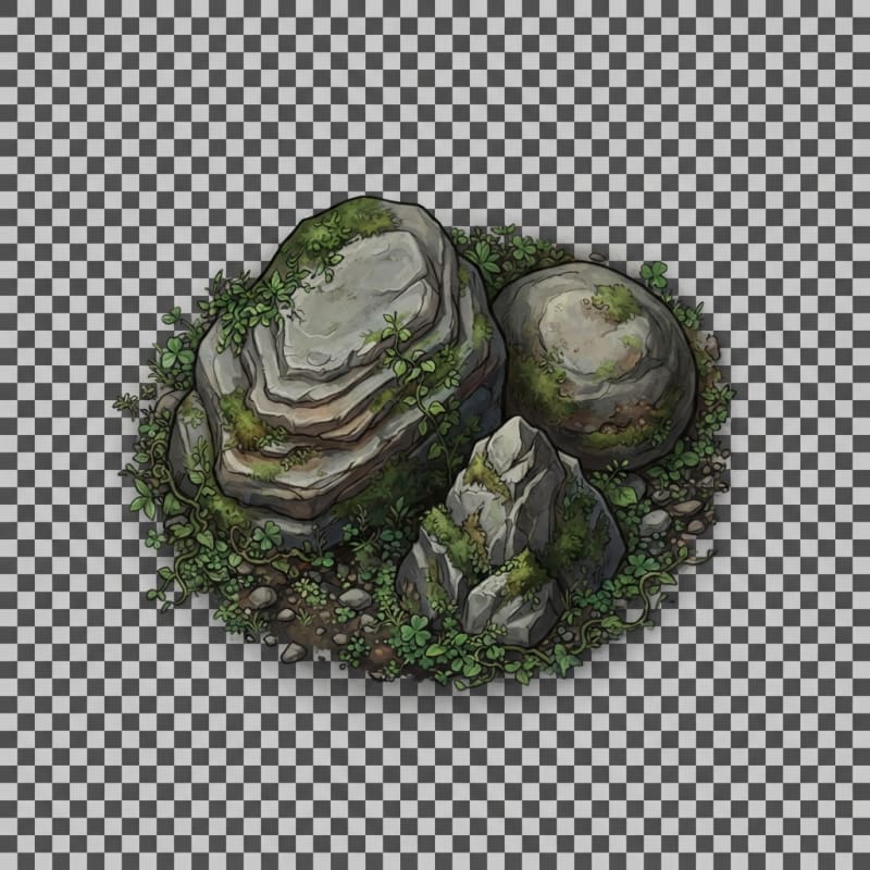 Mossy Boulder Cluster