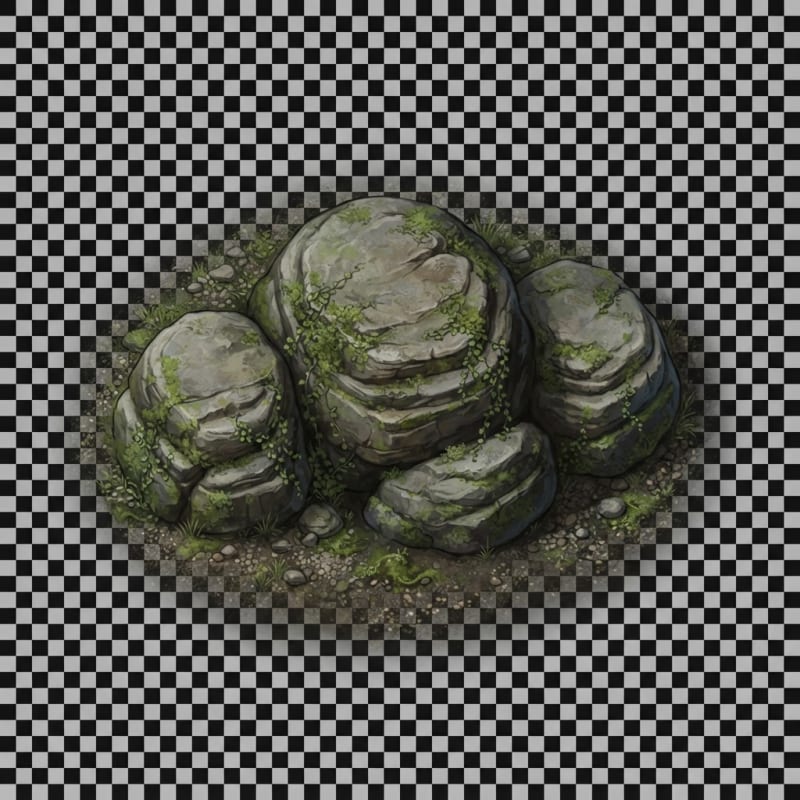 Mossy Boulder Cluster