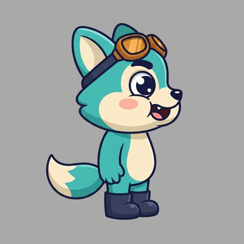 Image: Single 2D platformer mascot character, full body, 