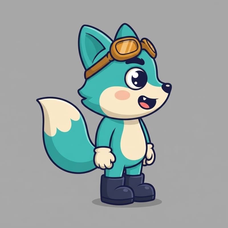 Image: Single 2D platformer mascot character, full body, 
