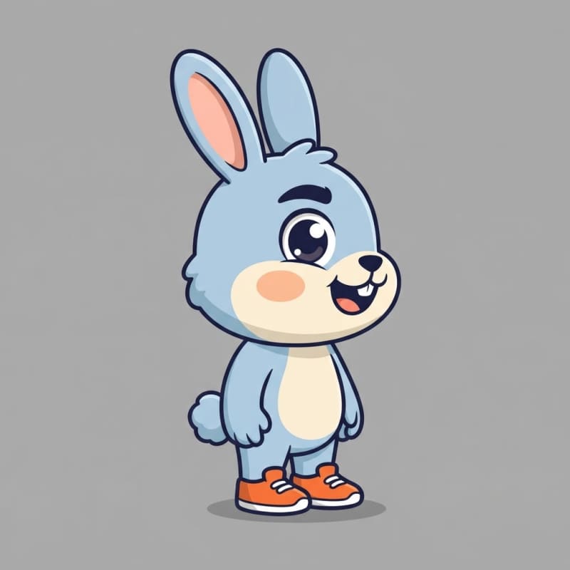 Image: Single 2D platformer mascot character, full body, 