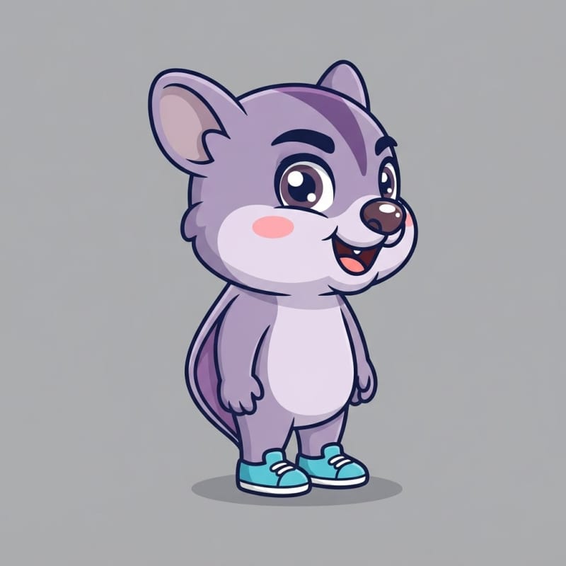 Image: Single 2D platformer mascot character, full body, 