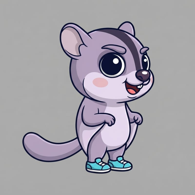 Image: Single 2D platformer mascot character, full body, 