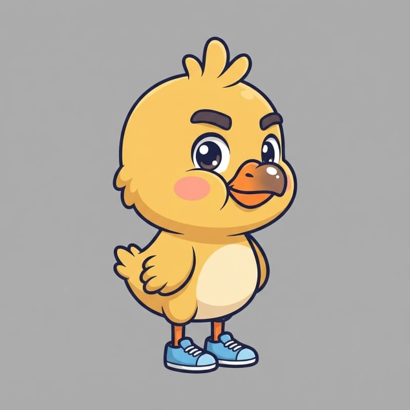 Image: Single 2D platformer mascot character, full body, 