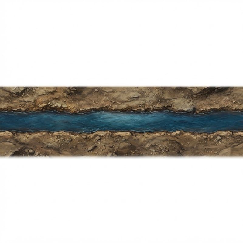 Narrow Straight River: Top-Down View