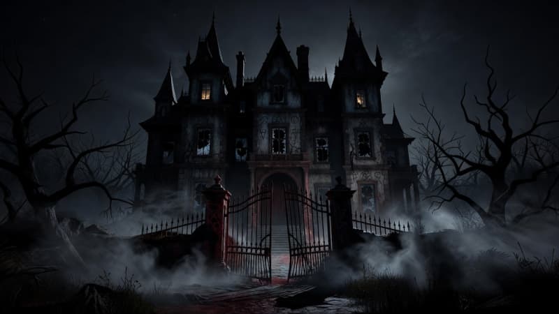 Cursed Mansion Horror Background