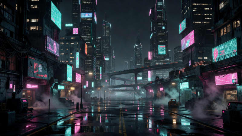 Cyberpunk City Background