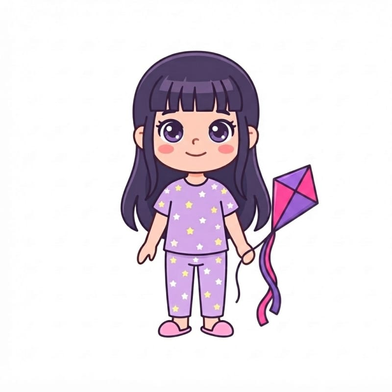 Image: Add ONLY a small pink and violet diamond kite with
